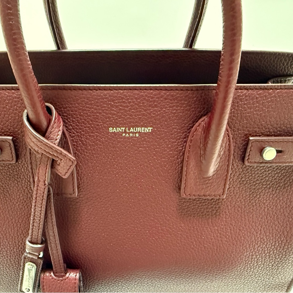 SAINT LAURENT
Baby Sac De Jour Tote/Shoulder Bag Burgundy with Silver Hardware - Picture 8 of 12